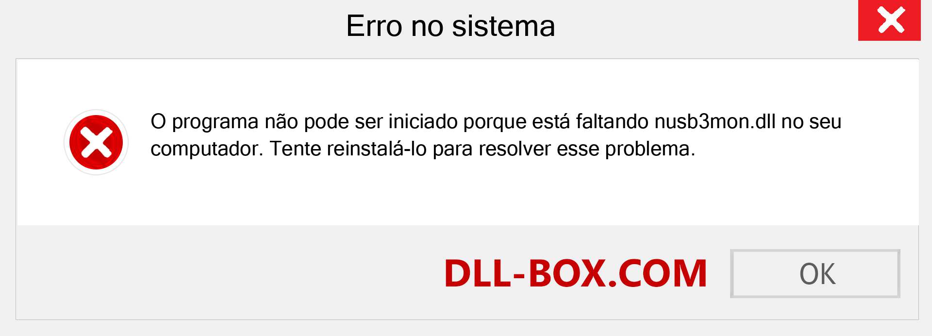 Arquivo nusb3mon.dll ausente ?. Download para Windows 7, 8, 10 - Correção de erro ausente nusb3mon dll no Windows, fotos, imagens